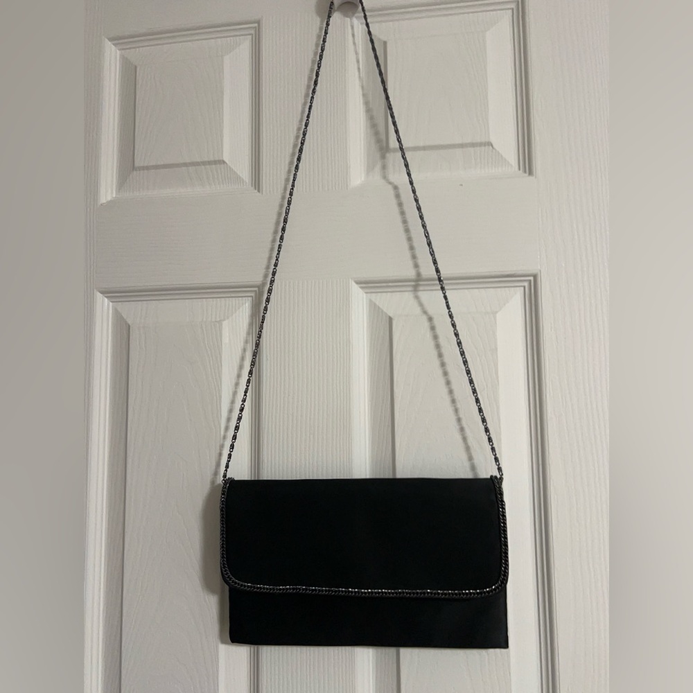 LaRegale Satan Black Evening Shoulder Handbags Clutch